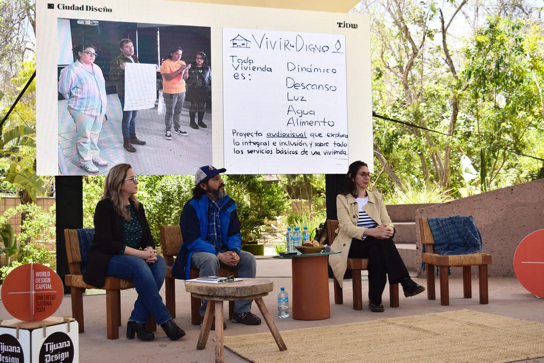 An outdoor panel during Tijuana Design Week